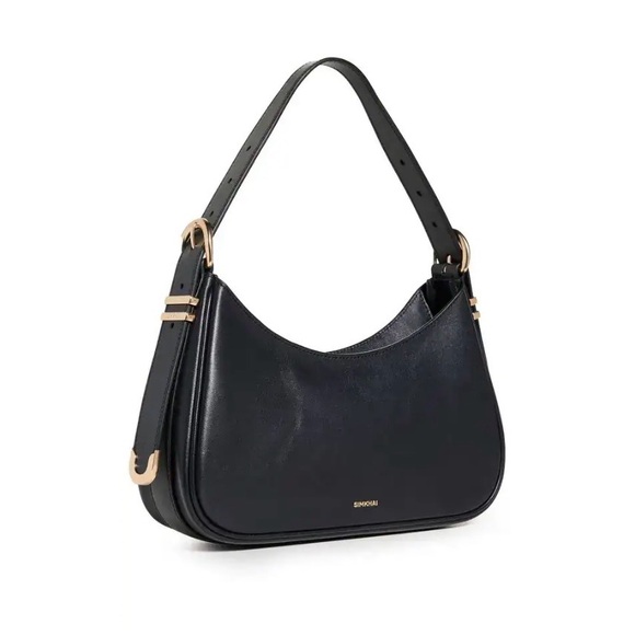 Simkhai Handbags - Black Shoulder Bag with Gold Accents by SIMKHAI